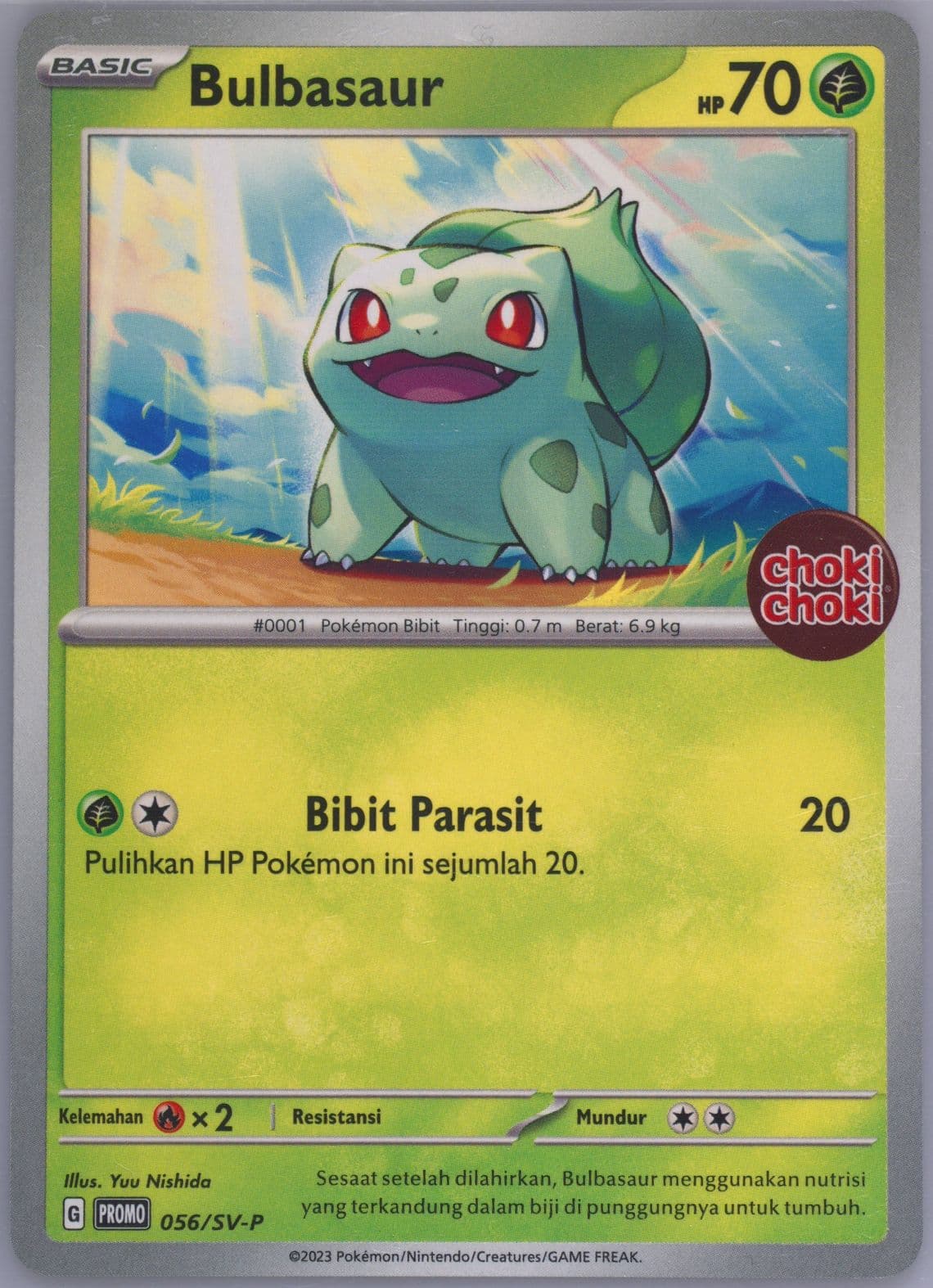 Bulbasaur Choki Choki Chococashew Surprise Pokemon Promotion (056) 2023 Pokemon Indonesian SV Promo
