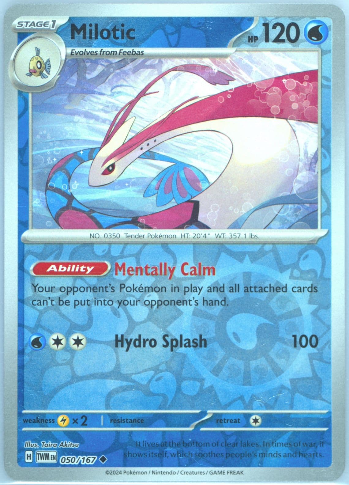 Milotic Reverse Holo (050) 2024 Pokemon Twm EN-Twilight Masquerade