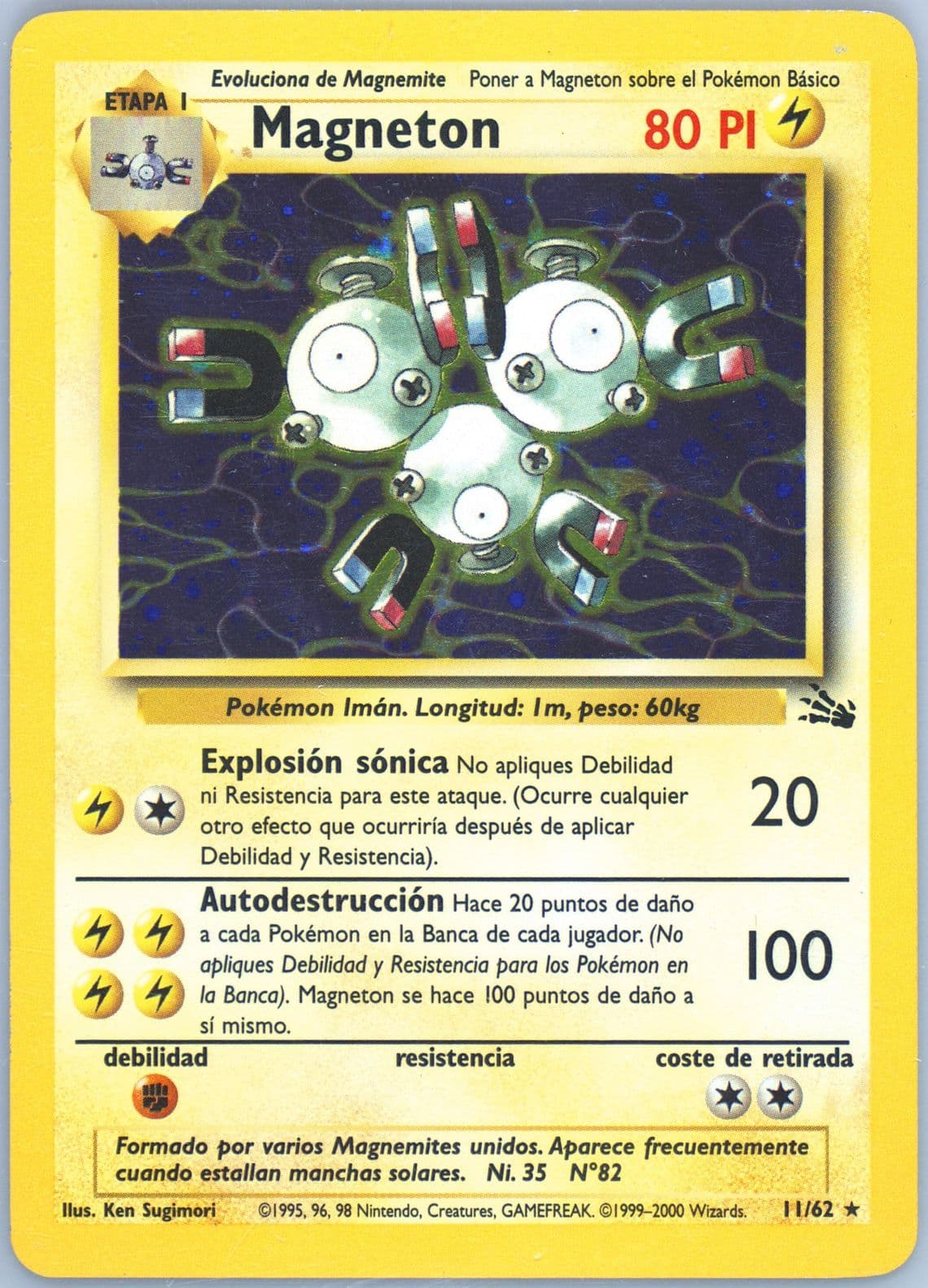 Magneton-Holo (11) 2000 Pokemon Spanish Fossil