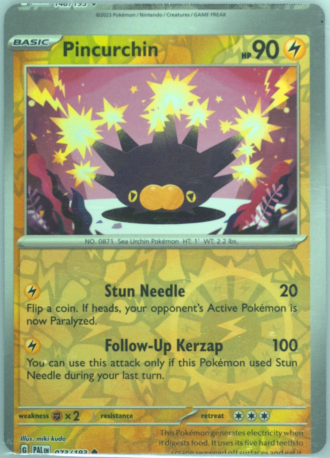 Pincurchin Reverse Holo (073) 2023 Pokemon Pal EN-Paldea Evolved