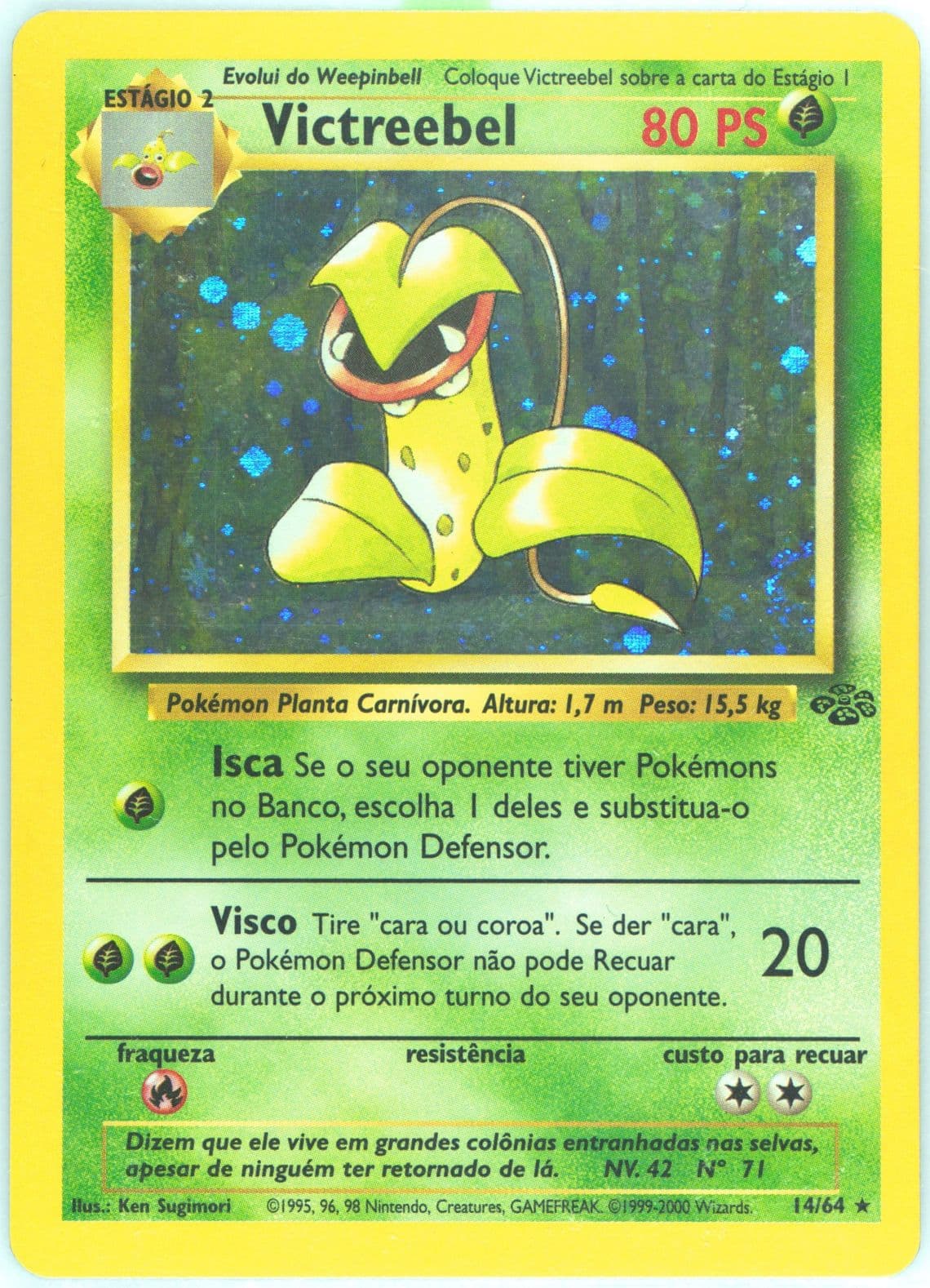 Victreebel-Holo (14) 2000 Pokemon Portuguese Jungle
