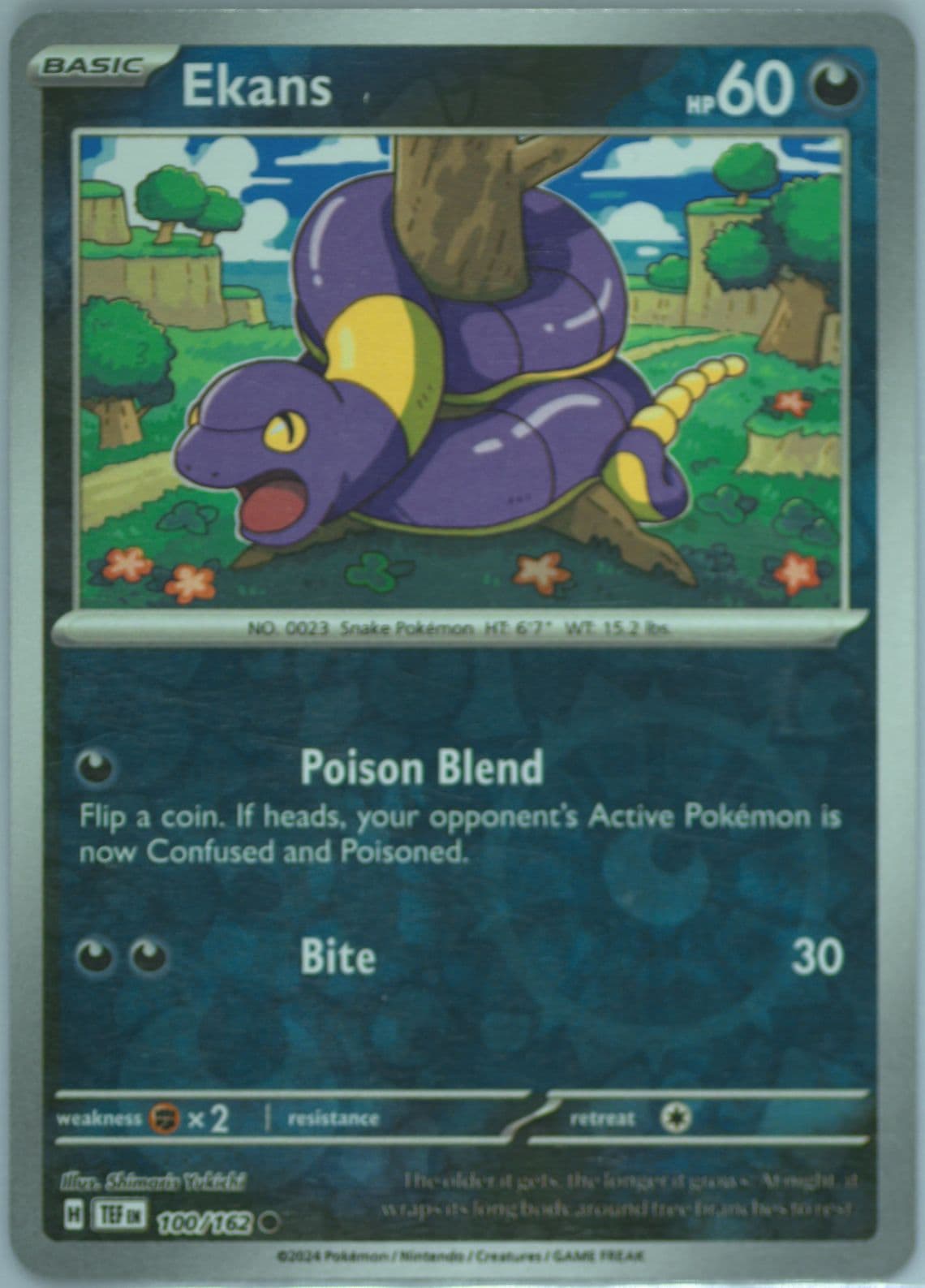 Ekans Reverse Holo (100) 2024 Pokemon Tef EN-Temporal Forces