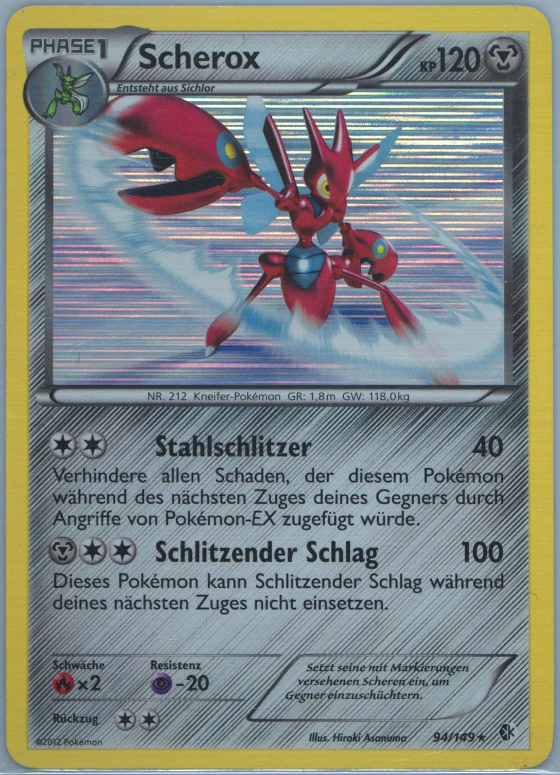Scherox-Holo (94) 2013 Pokemon German Black & White Boundaries Crossed