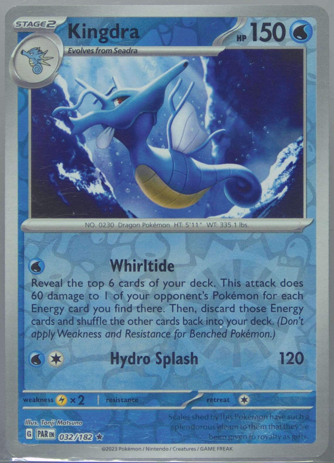 Kingdra Reverse Holo (032) 2023 Pokemon Par EN-Paradox Rift