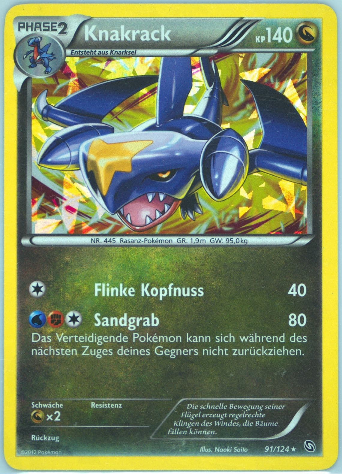 Knakrack-Holo Dragonspeed Theme Deck-German (91) 2012 Pokemon Black & White Dragons Exalted