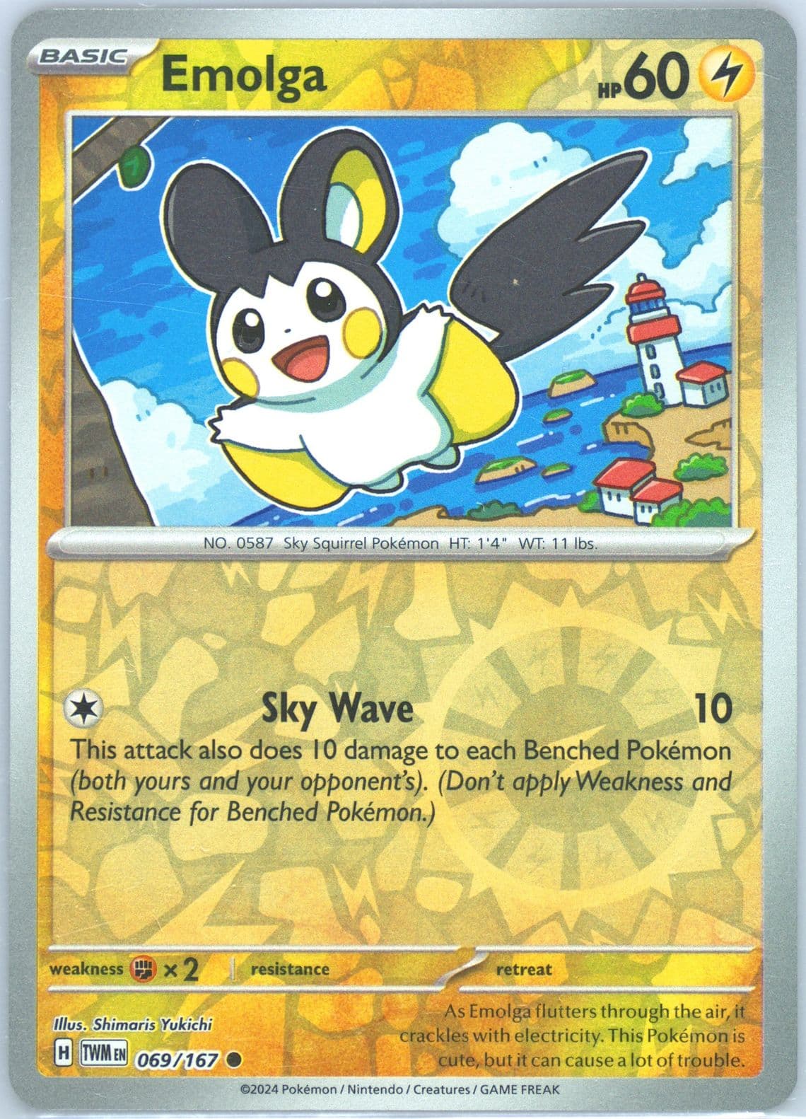 Emolga Reverse Holo (069) 2024 Pokemon Twm EN-Twilight Masquerade