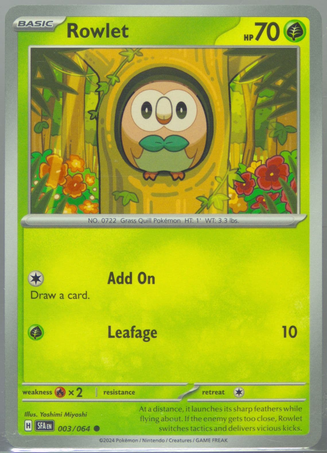 Rowlet (003) 2024 Pokemon Sfa EN-Shrouded Fable