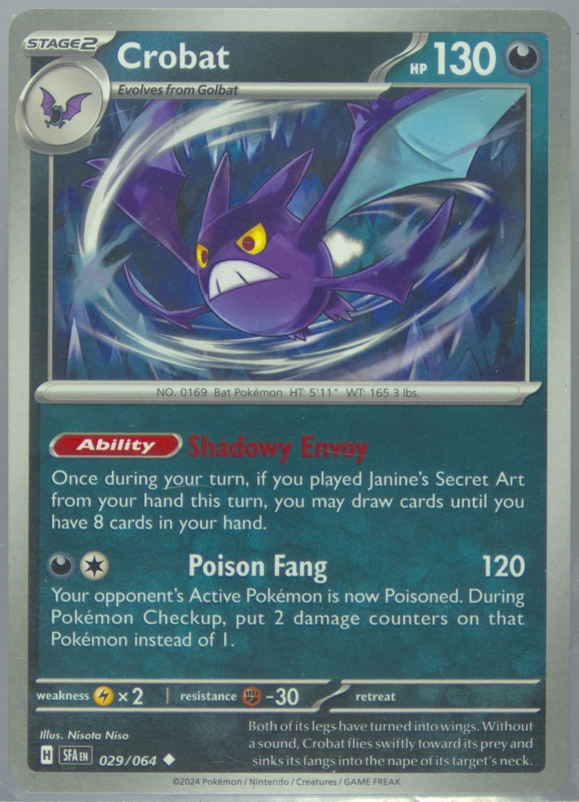Crobat (029) 2024 Pokemon Sfa EN-Shrouded Fable