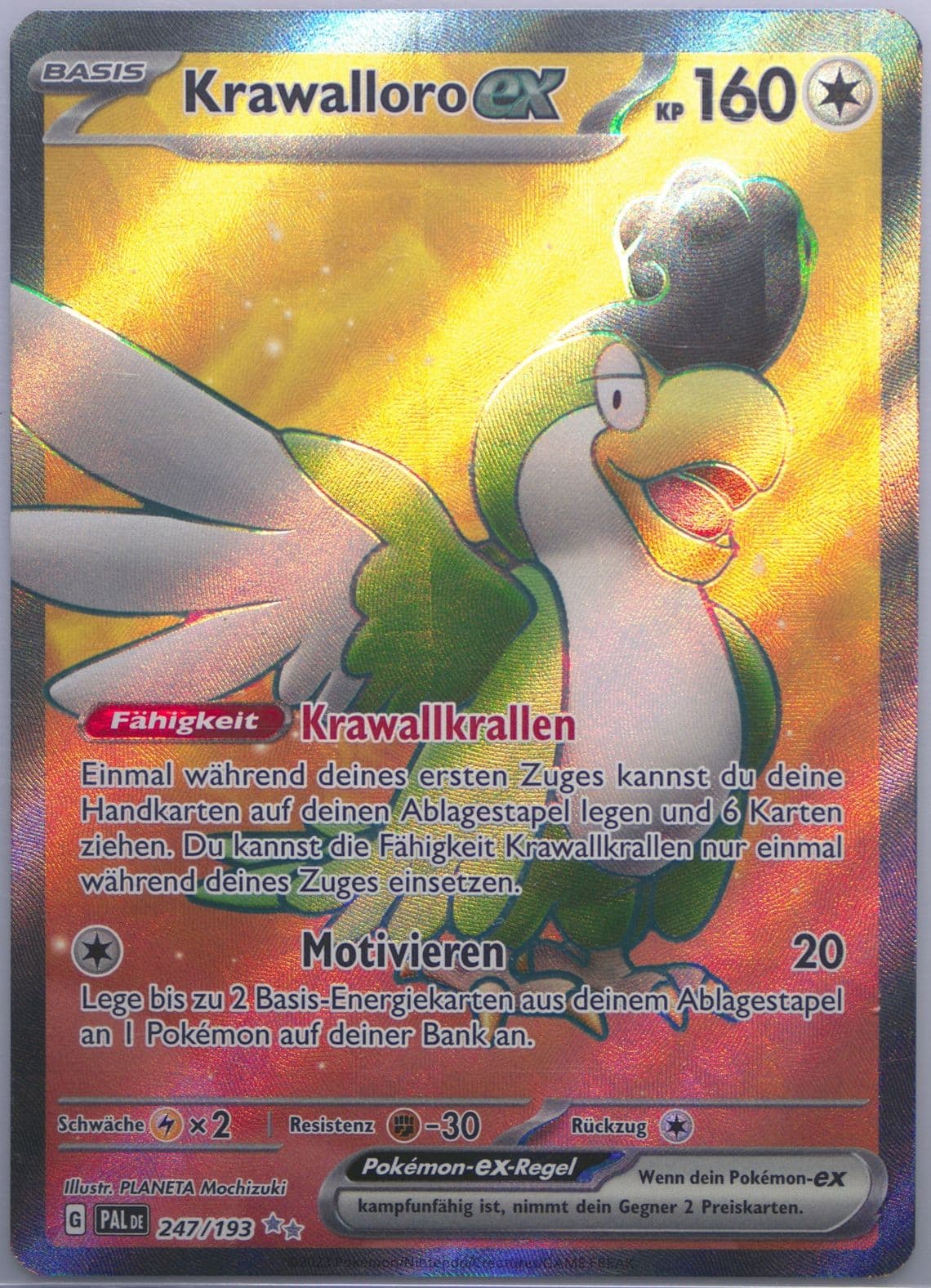 Squawkabilly EX Ultra Rare (247) 2023 Pokemon German Pal de-Paldea Evolved
