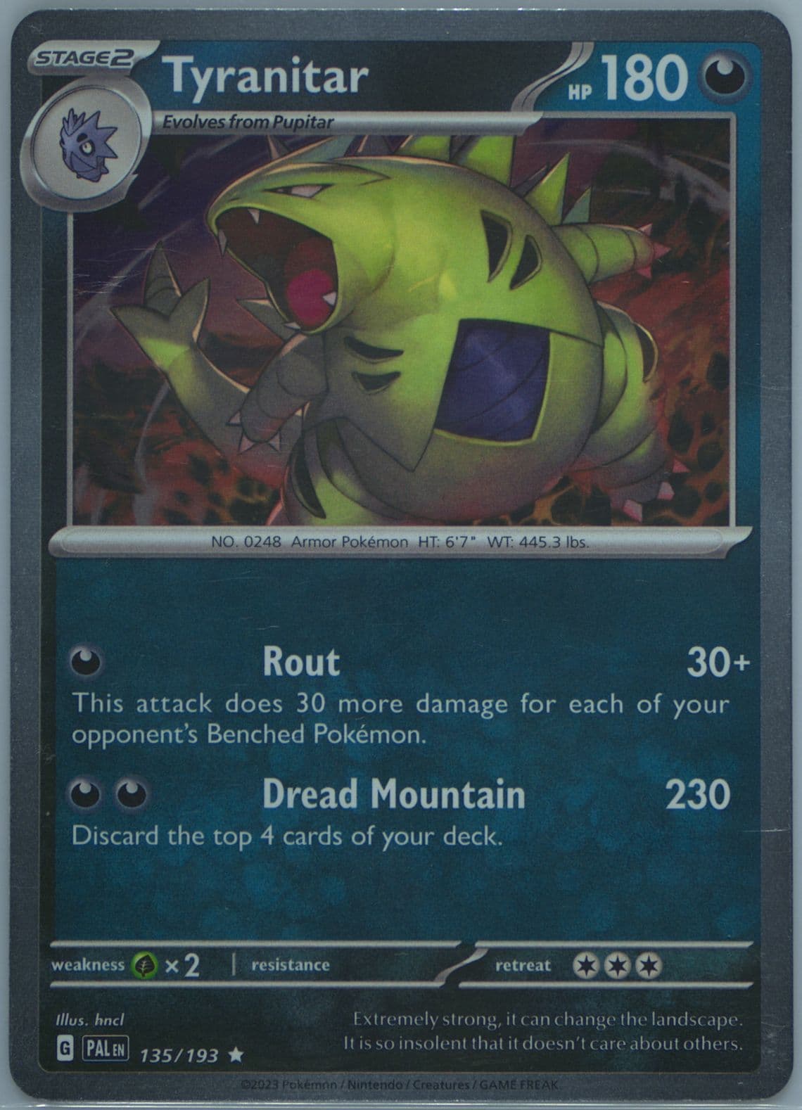 Tyranitar Triple Whammy Tin (135) 2023 Pokemon Pal EN-Paldea Evolved