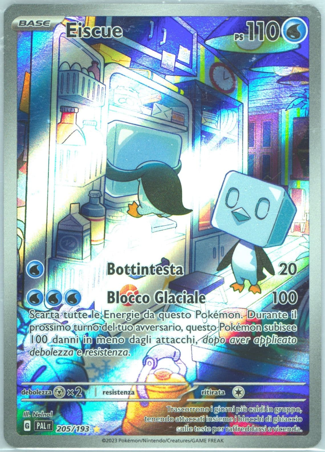 Eiscue Illustration Rare (205) 2023 Pokemon Italian Pal It-Paldea Evolved