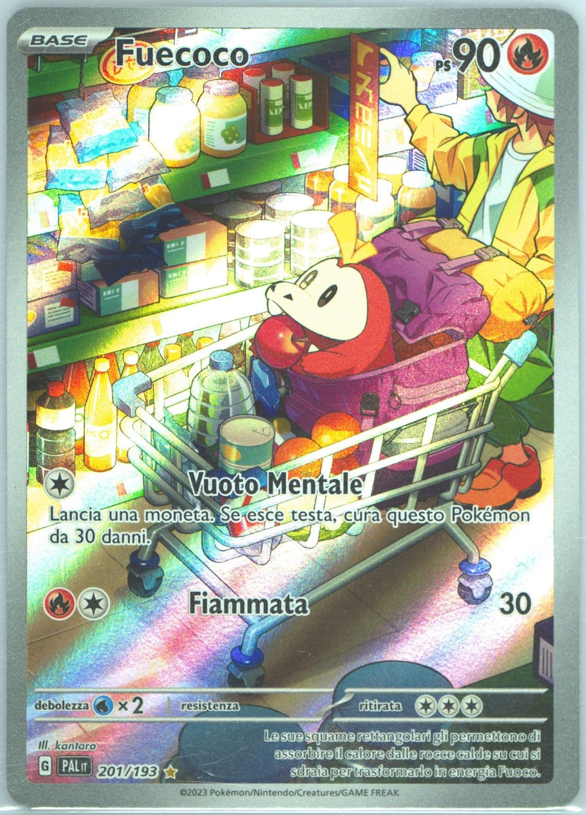 Fuecoco Illustration Rare (201) 2023 Pokemon Italian Pal It-Paldea Evolved