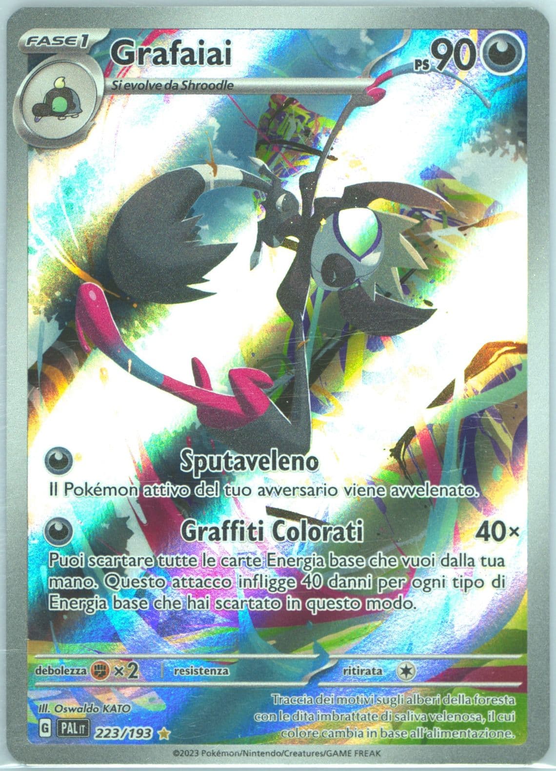 Grafaiai Illustration Rare (223) 2023 Pokemon Italian Pal It-Paldea Evolved