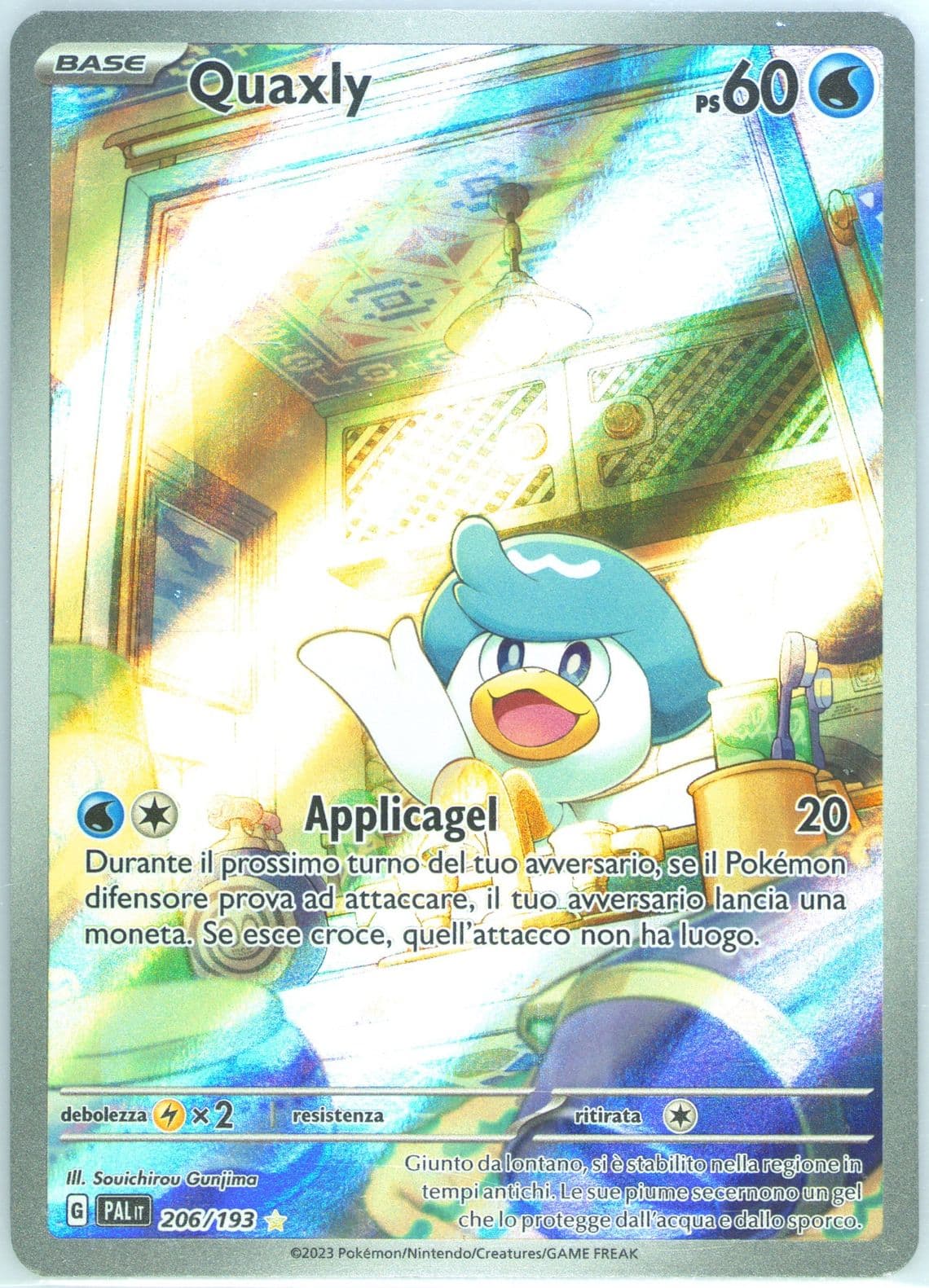Quaxly Illustration Rare (206) 2023 Pokemon Italian Pal It-Paldea Evolved