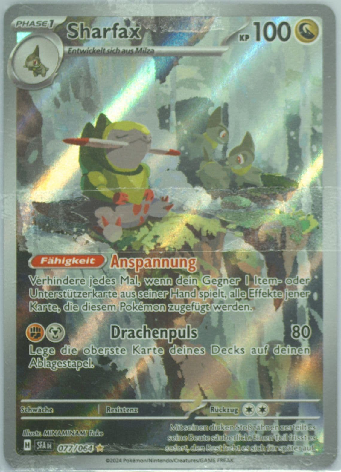 Fraxure Illustration Rare (077) 2024 Pokemon German Sfa de-Shrouded Fable