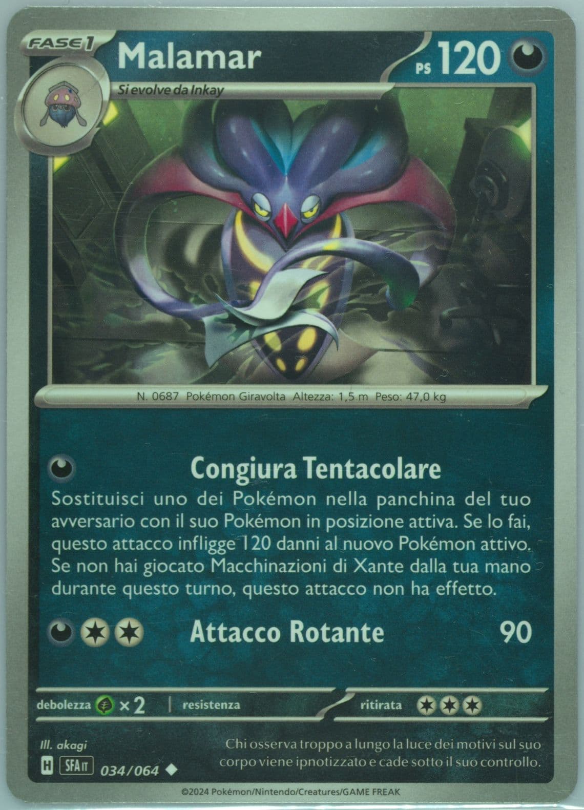 Malamar (034) 2024 Pokemon Italian Sfa It-Shrouded Fable