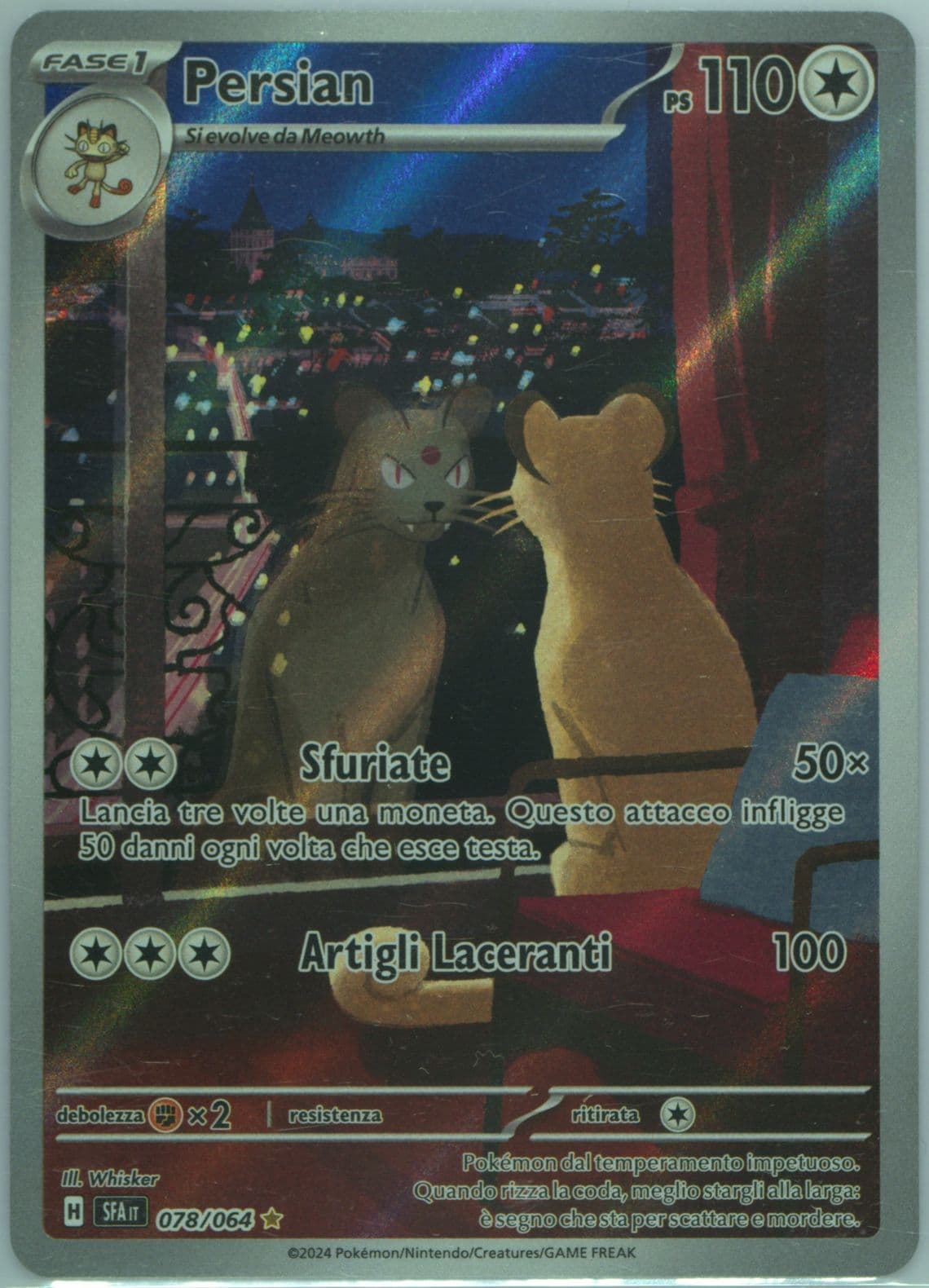 Persian Illustration Rare (078) 2024 Pokemon Italian Sfa It-Shrouded Fable