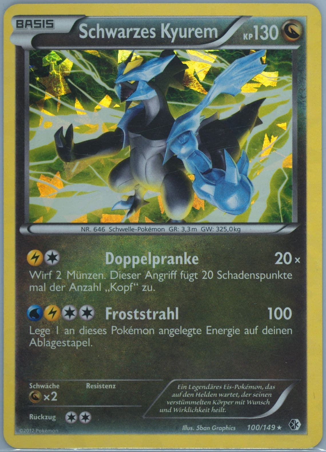 Schwarzes Kyurem-Holo Cracked Ice (100) 2013 Pokemon German Black & White Boundaries Crossed