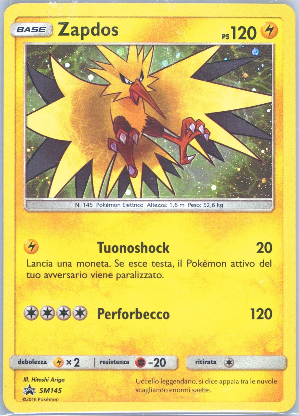Zapdos-Holo Fall 2018 Collector Chest-Italian (SM145) 2018 Pokemon SM Black Star Promo