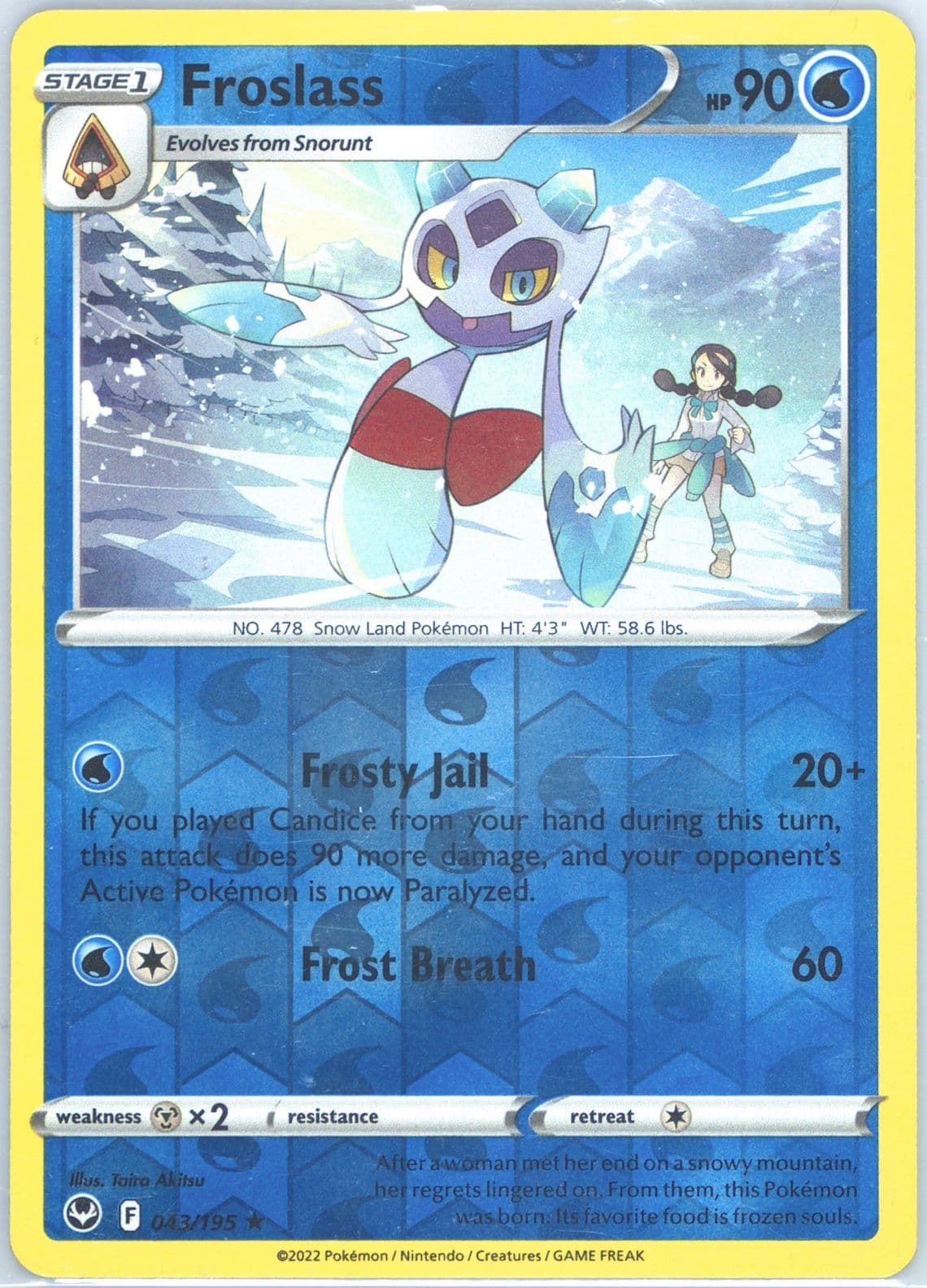 Froslass-Reverse Foil (043) 2022 Pokemon Sword & Shield Silver Tempest