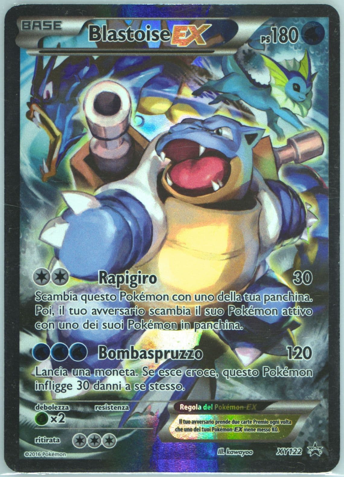 Full Art/Blastoise EX Red & Blue Collection-Italian (XY122) 2016 Pokemon XY Black Star Promo