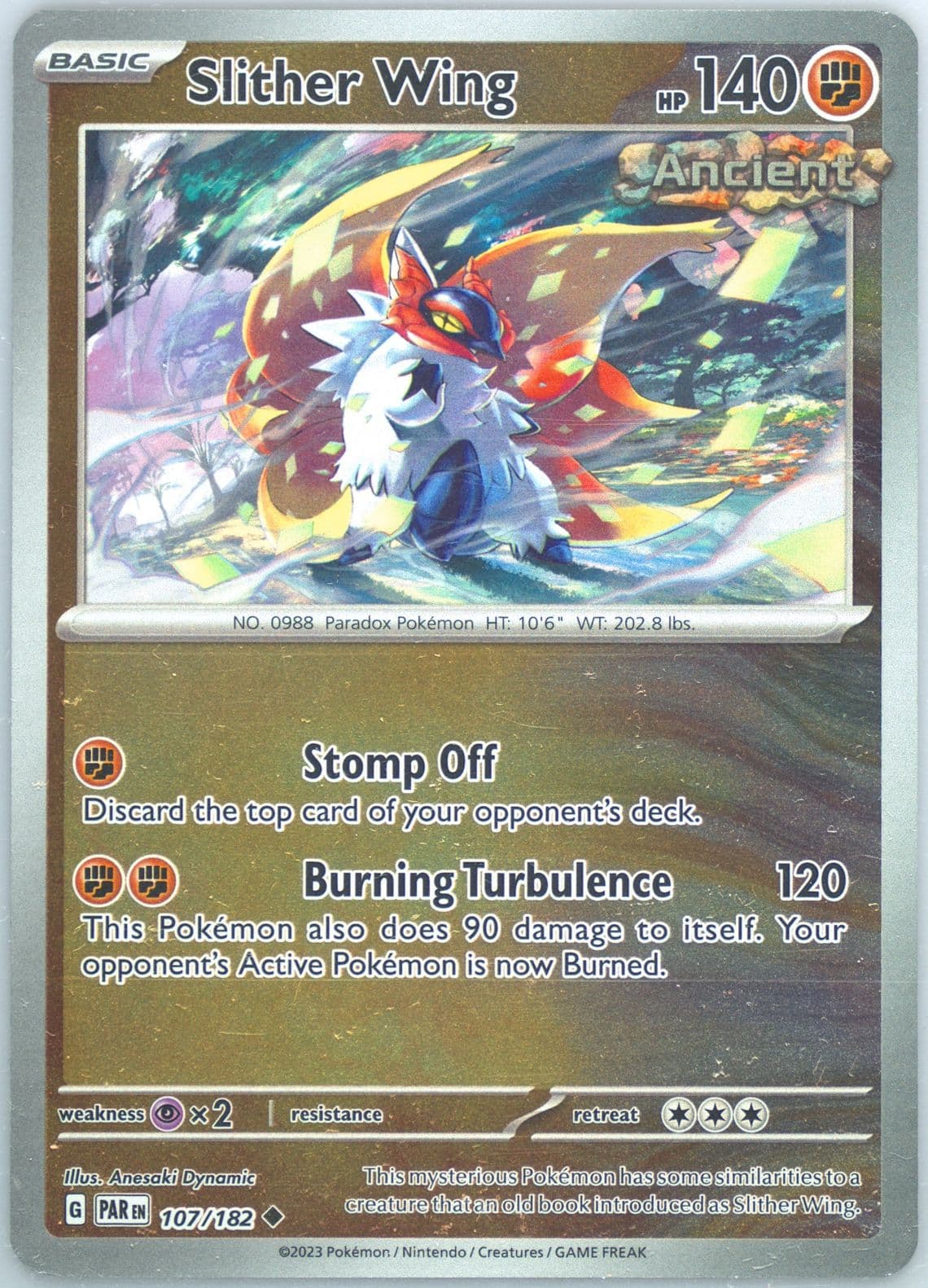 Slither Wing Reverse Holo (107) 2023 Pokemon Par EN-Paradox Rift