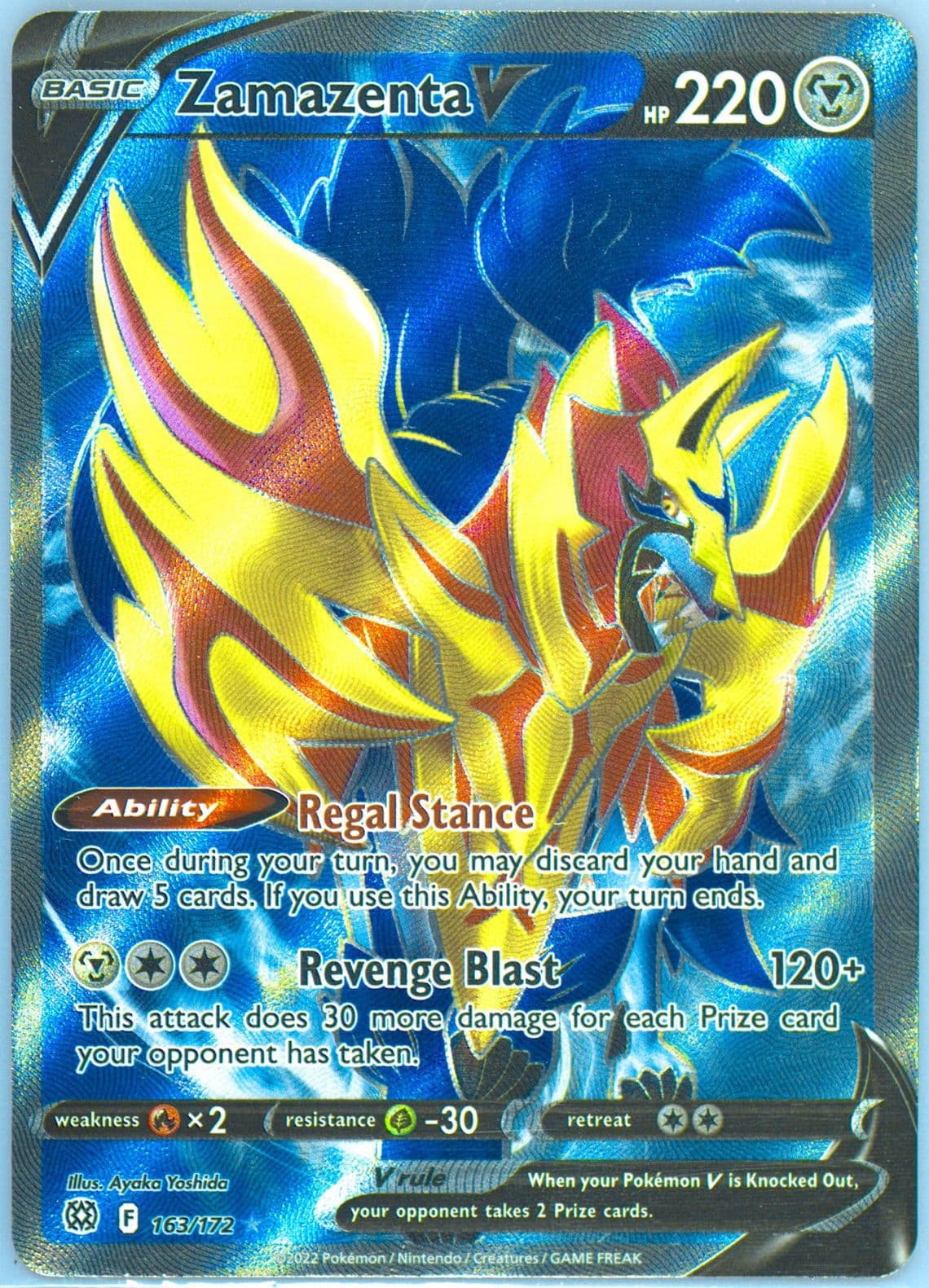 Full Art/Zamazenta V Inverted Back (163) 2022 Pokemon Sword & Shield Brilliant Stars