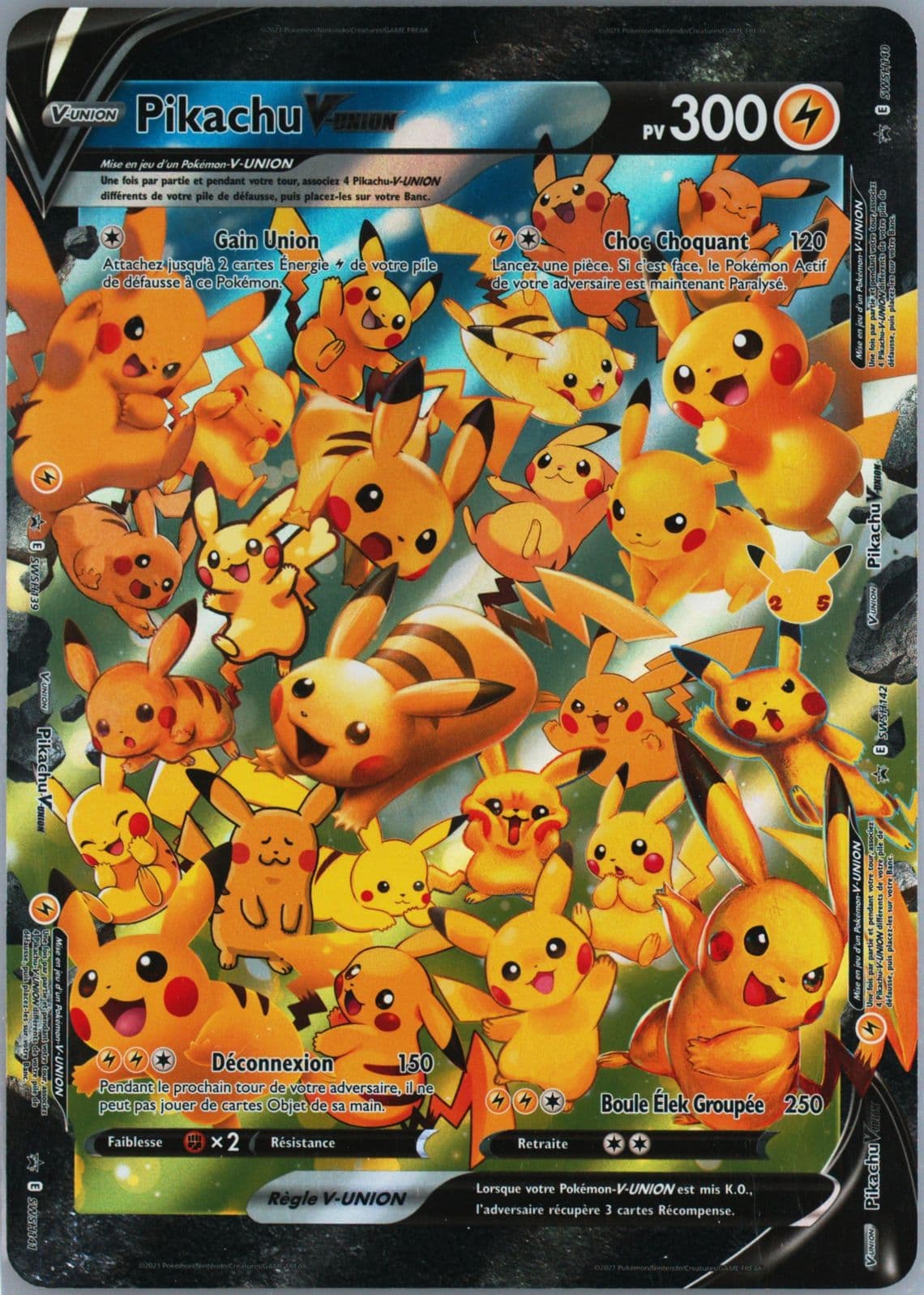 Pikachu V-Union Celebrations Collection-Jumbo-French 2021 Pokemon Swsh Black Star Promo