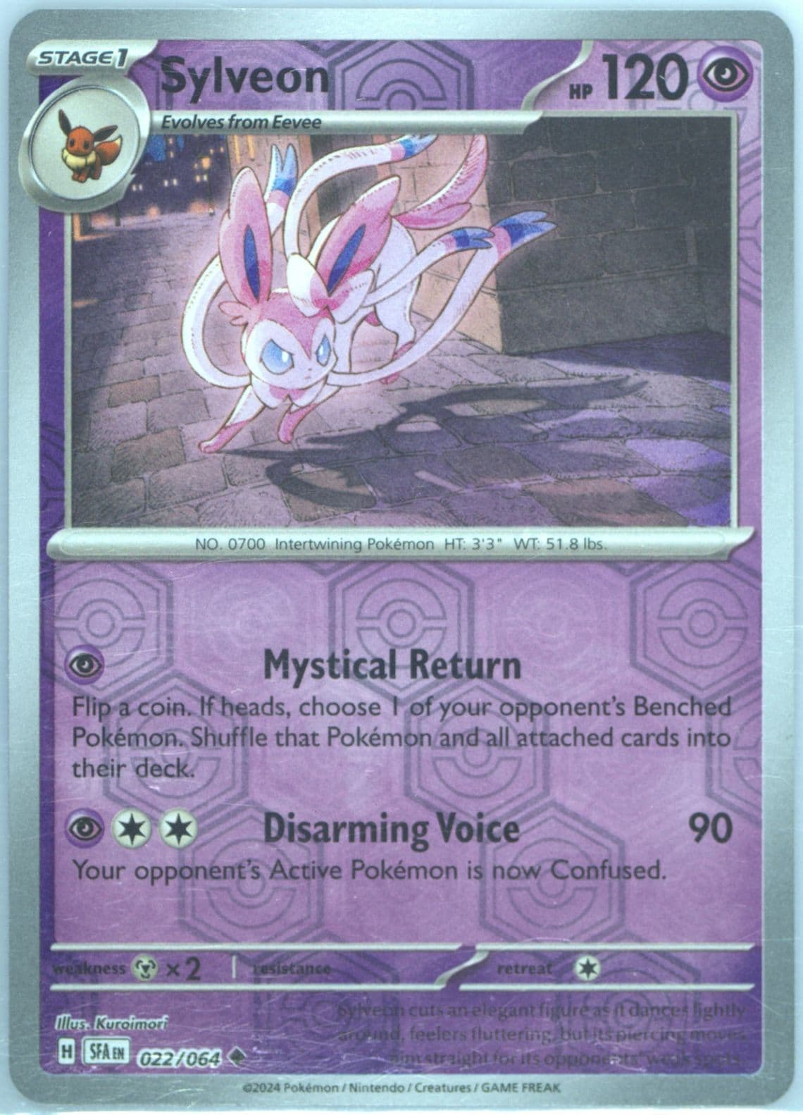 Sylveon Reverse Holo (022) 2024 Pokemon Sfa EN-Shrouded Fable