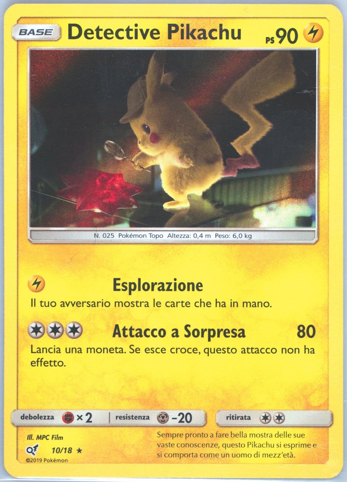 Detective Pikachu-Holo Italian (10) 2019 Pokemon Sun & Moon Detective Pikachu