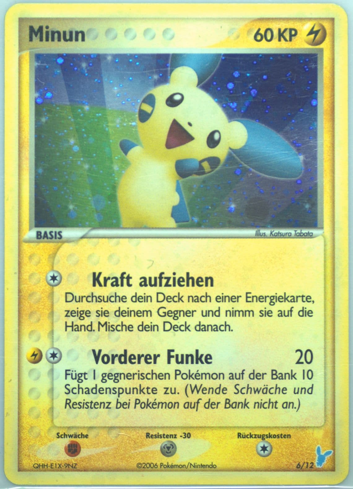 Minun-Holo German (6) 2006 Pokemon EX Trainer Kit 2 Minun Half Deck