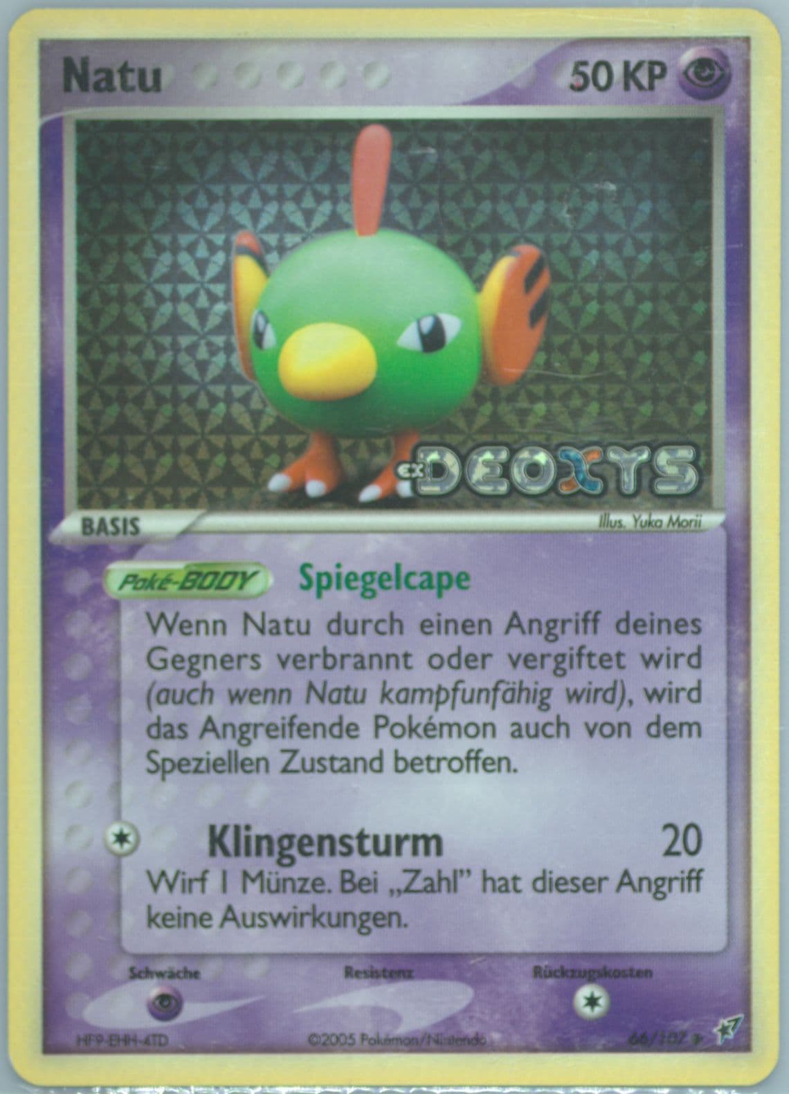 Natu-Reverse Foil German (66) 2005 Pokemon EX Deoxys