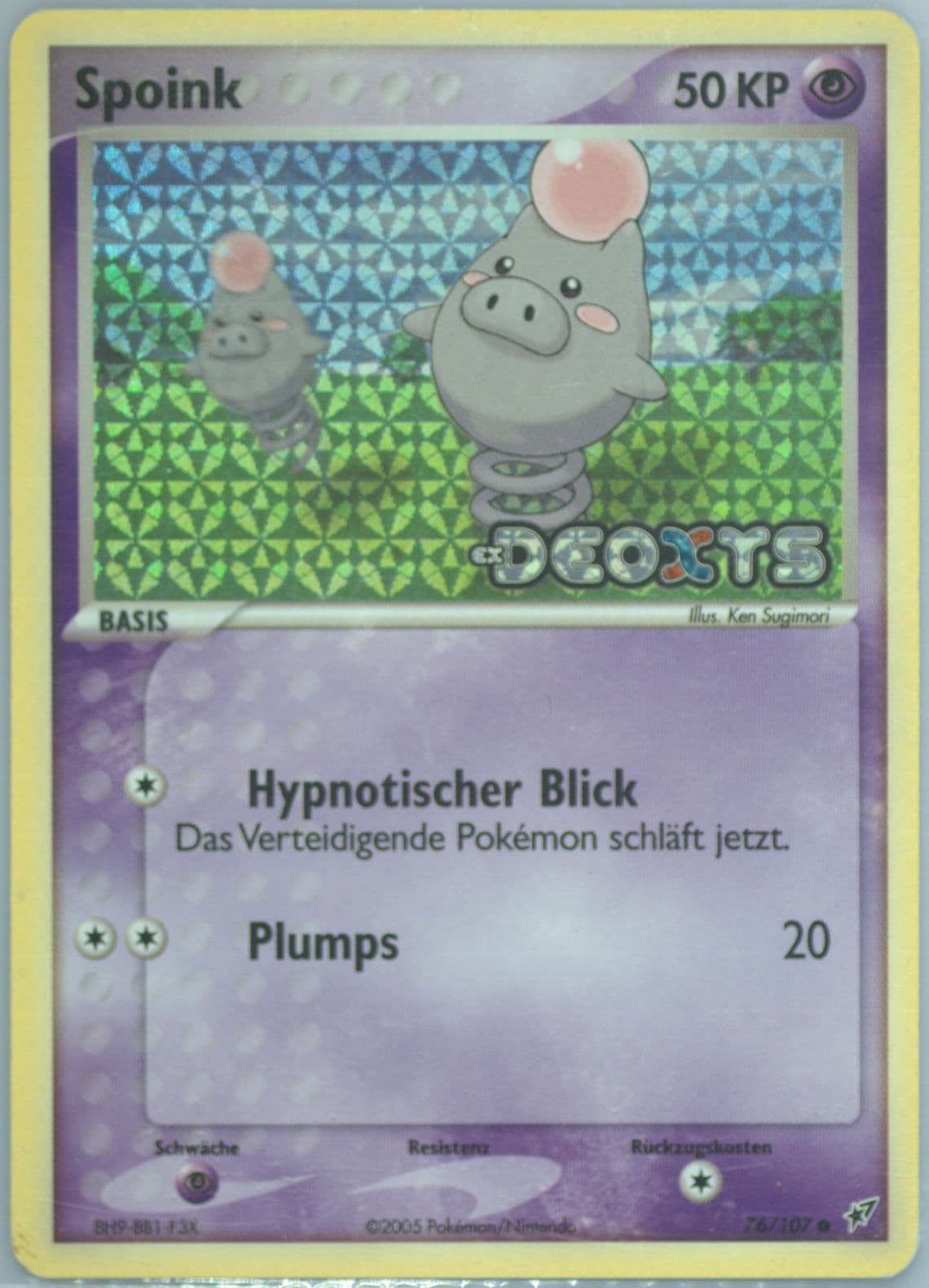 Spoink-Reverse Foil German (76) 2005 Pokemon EX Deoxys