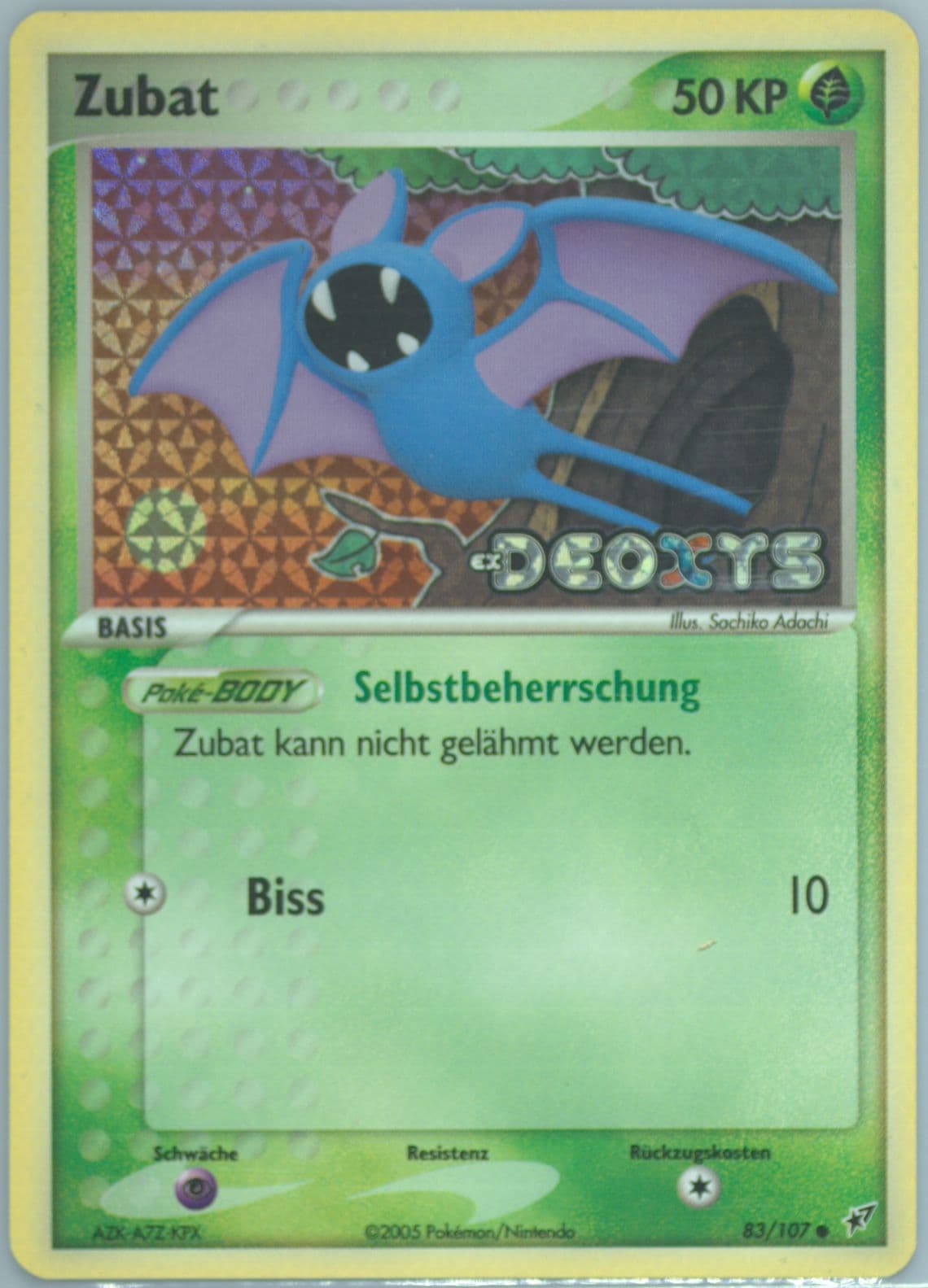 Zubat-Reverse Foil German (83) 2005 Pokemon EX Deoxys