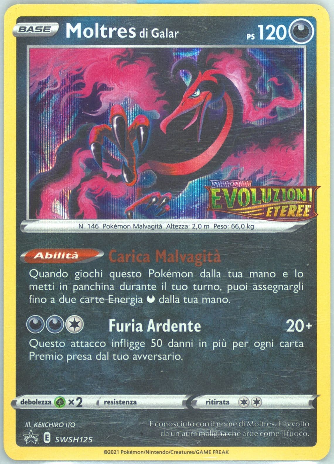 Moltres DI Galar-Holo Prerelease-Italian (125) 2021 Pokemon Swsh Black Star Promo