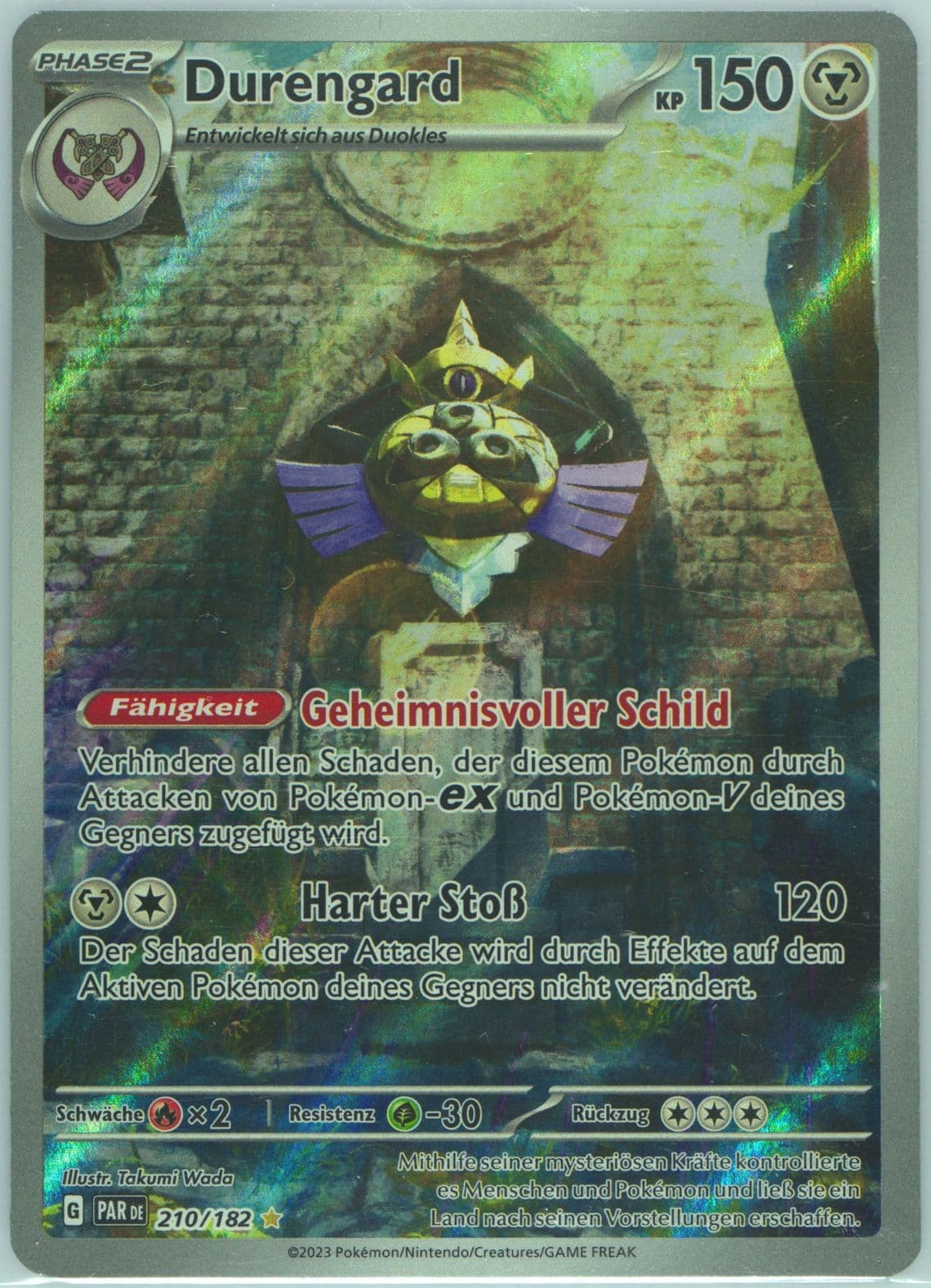 Aegislash Illustration Rare (210) 2023 Pokemon German Par de-Paradox Rift