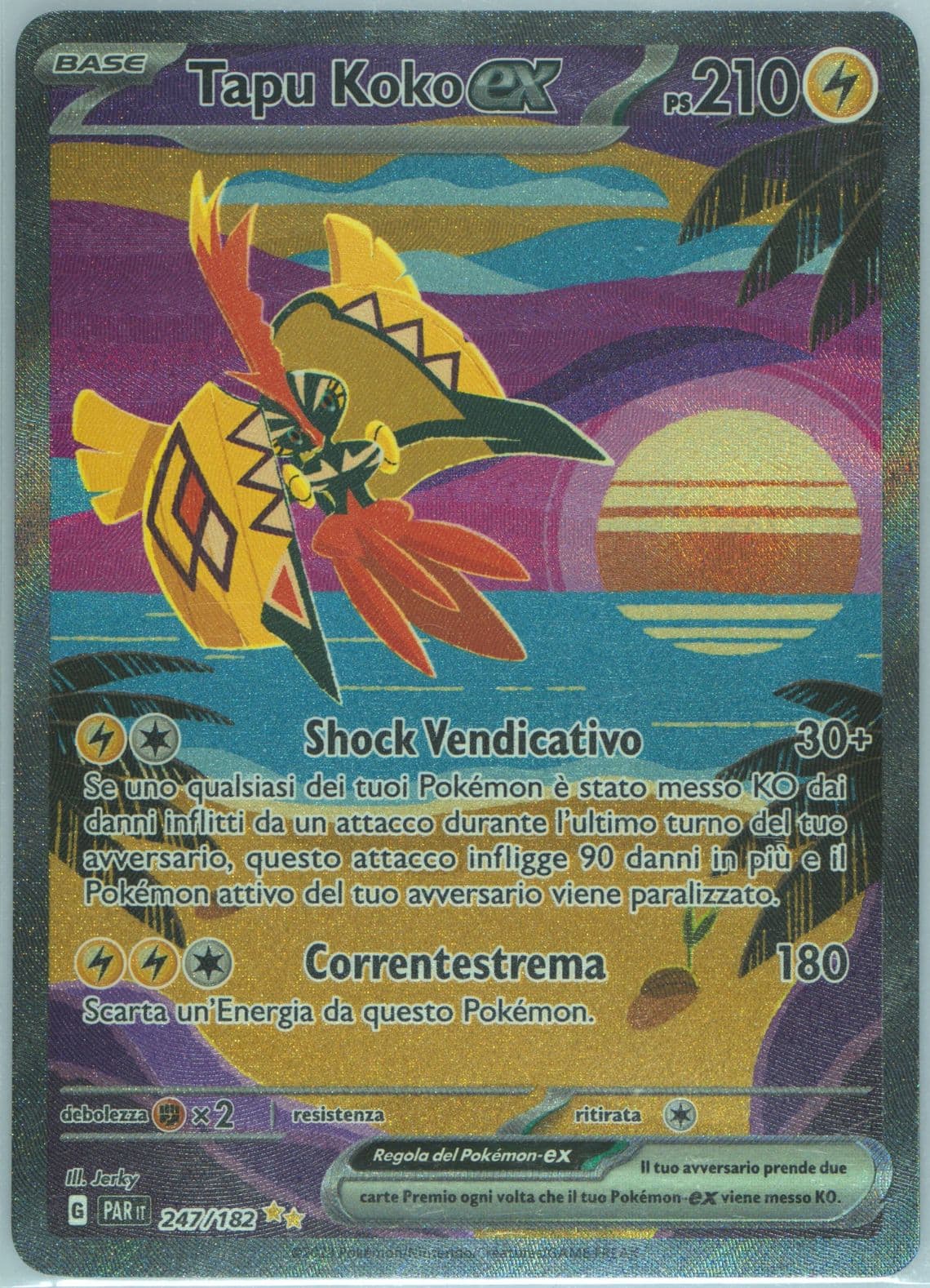 Tapu Koko EX Special Illustration Rare (247) 2023 Pokemon Italian Par It-Paradox Rift