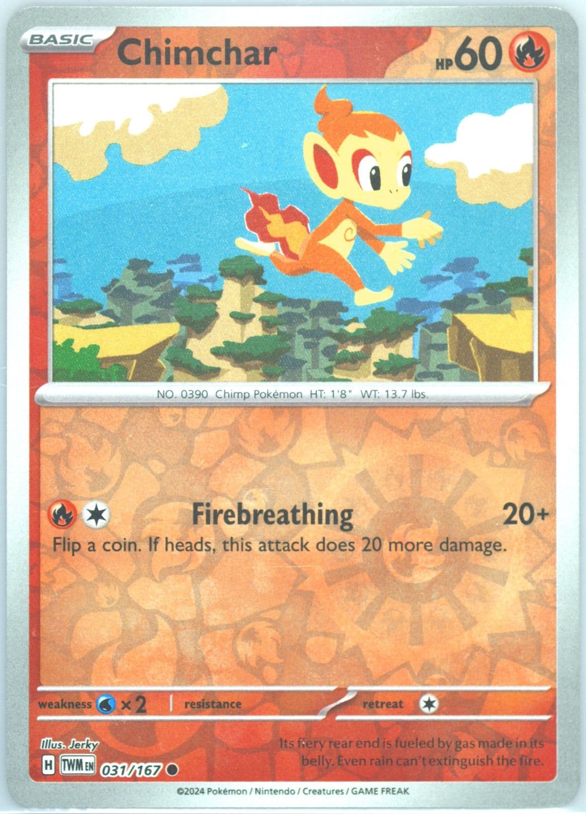 Chimchar Reverse Holo (031) 2024 Pokemon Twm EN-Twilight Masquerade