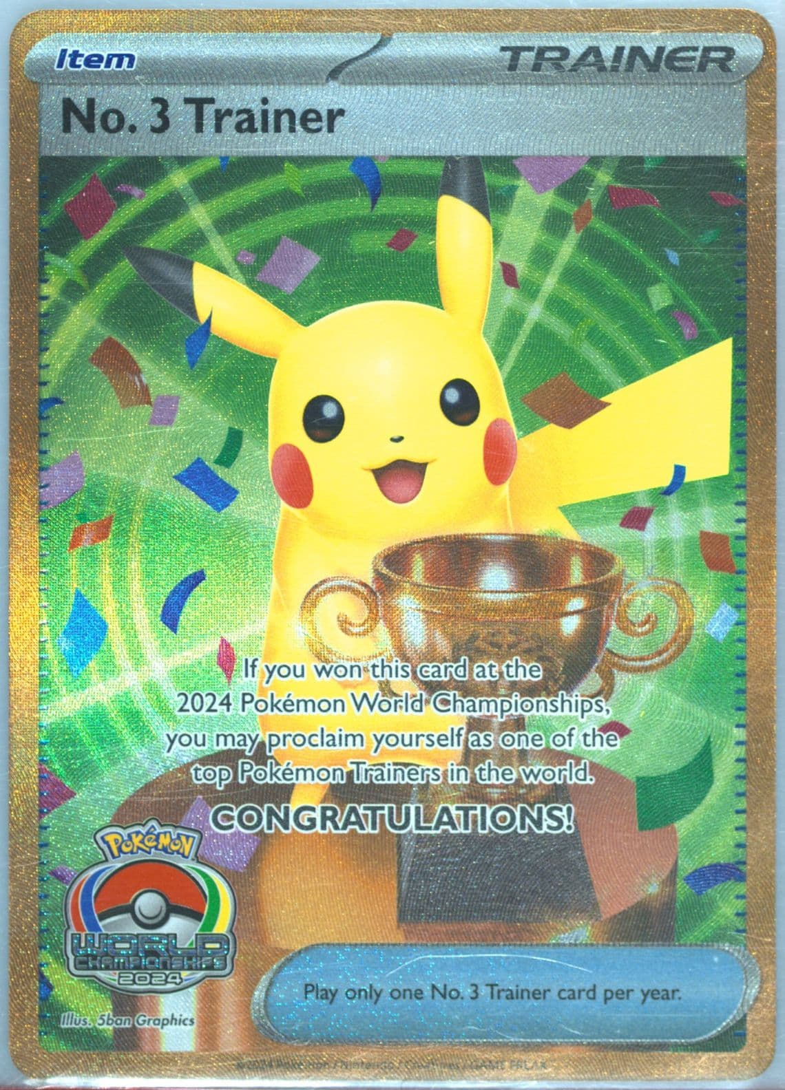 No. 3 Trainer 2024 Pokemon World Championships Promo