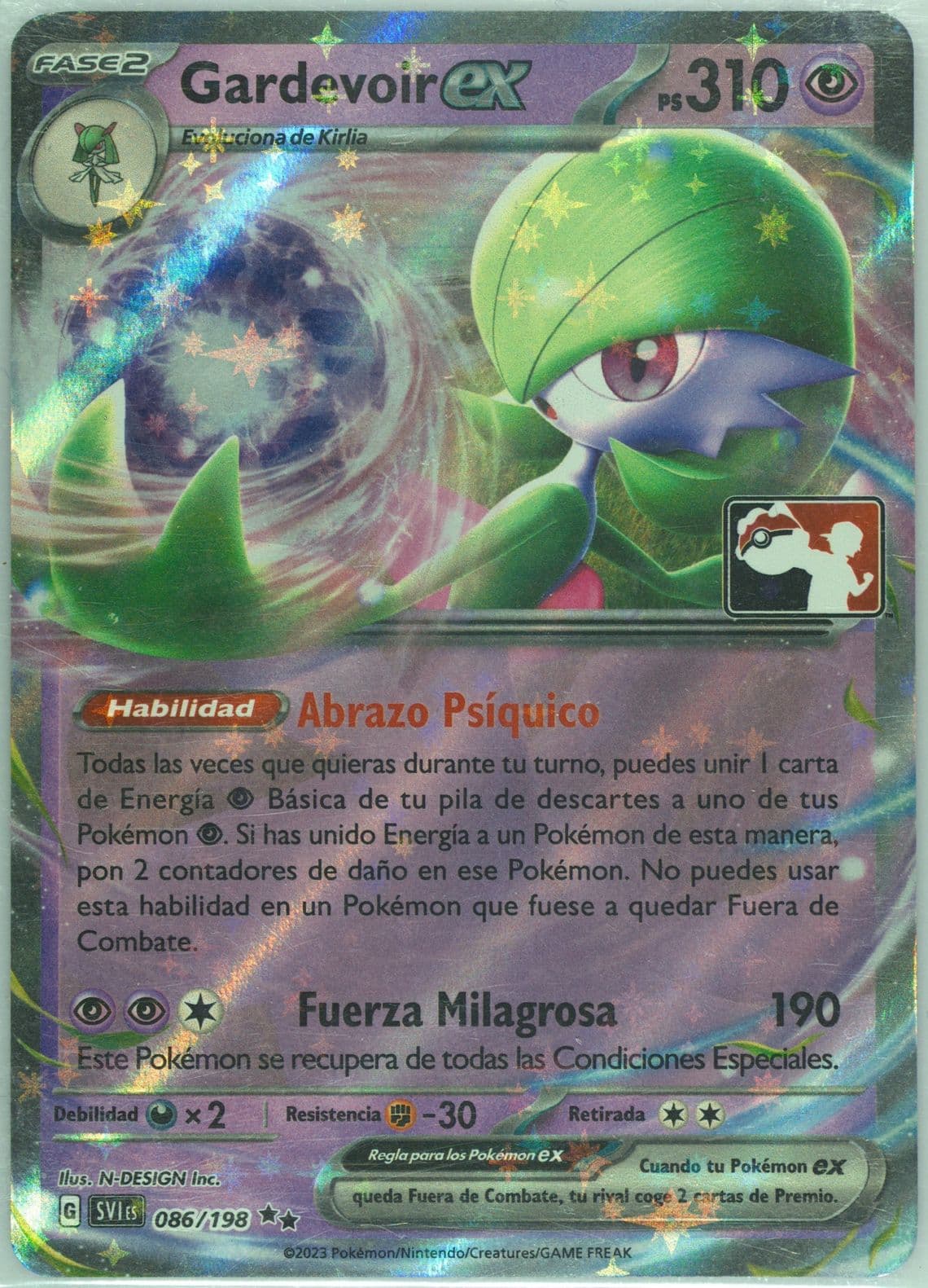 Gardevoir EX Spanish (086) 2023-2024 Pokemon Play! Pokemon Prize Pack