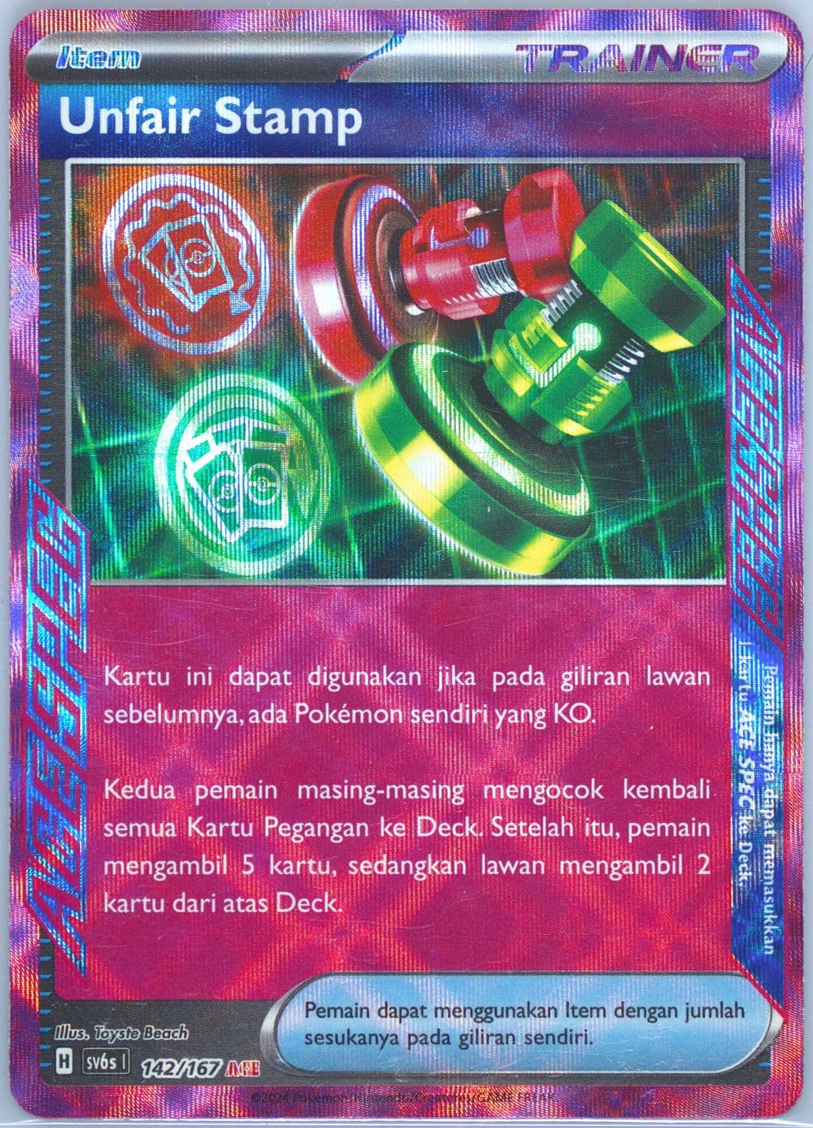 Unfair Stamp (142) 2024 Pokemon Indonesian Sv6s I-Transfiguration Mask