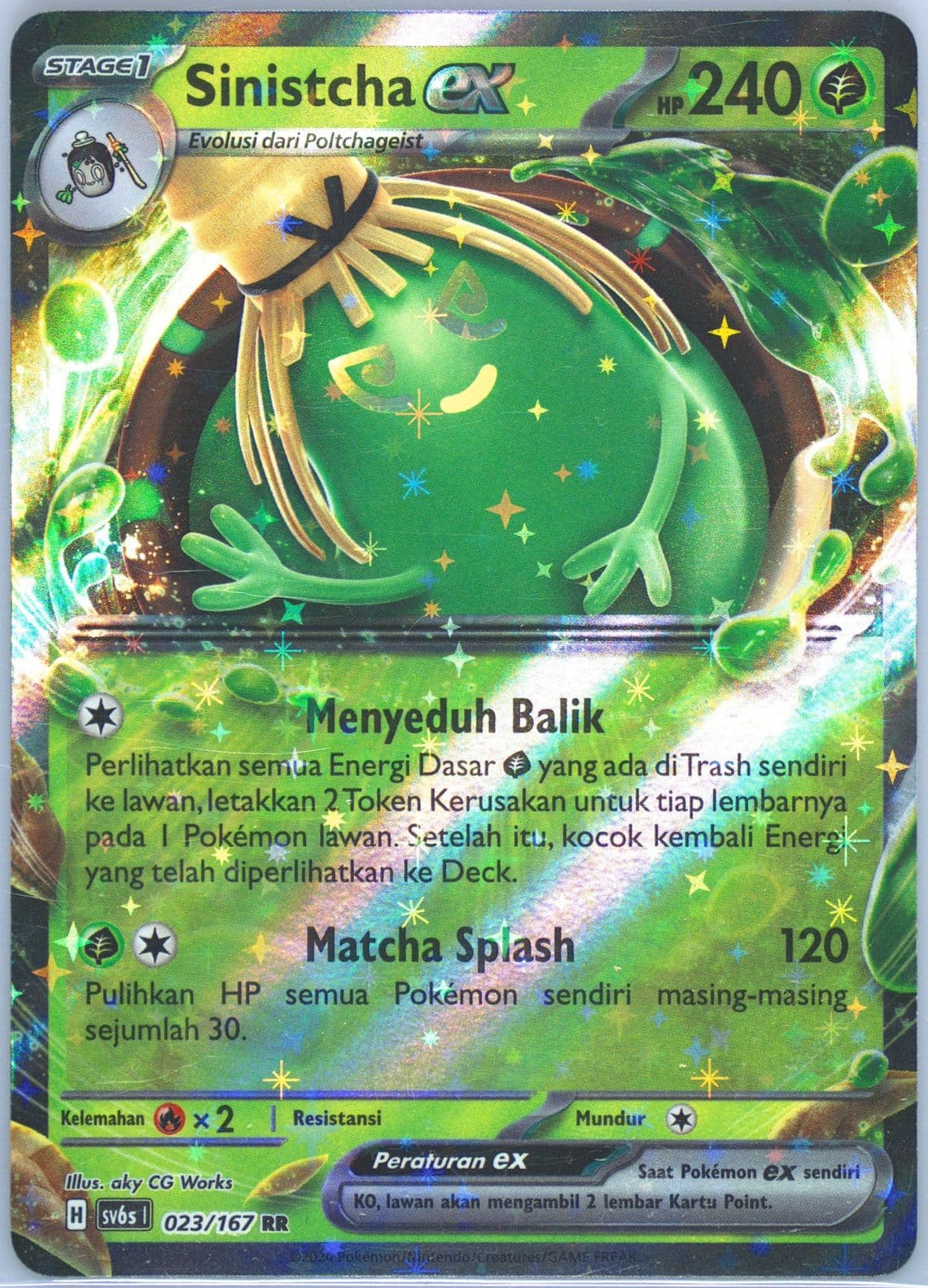 Sinistcha EX (023) 2024 Pokemon Indonesian Sv6s I-Transfiguration Mask