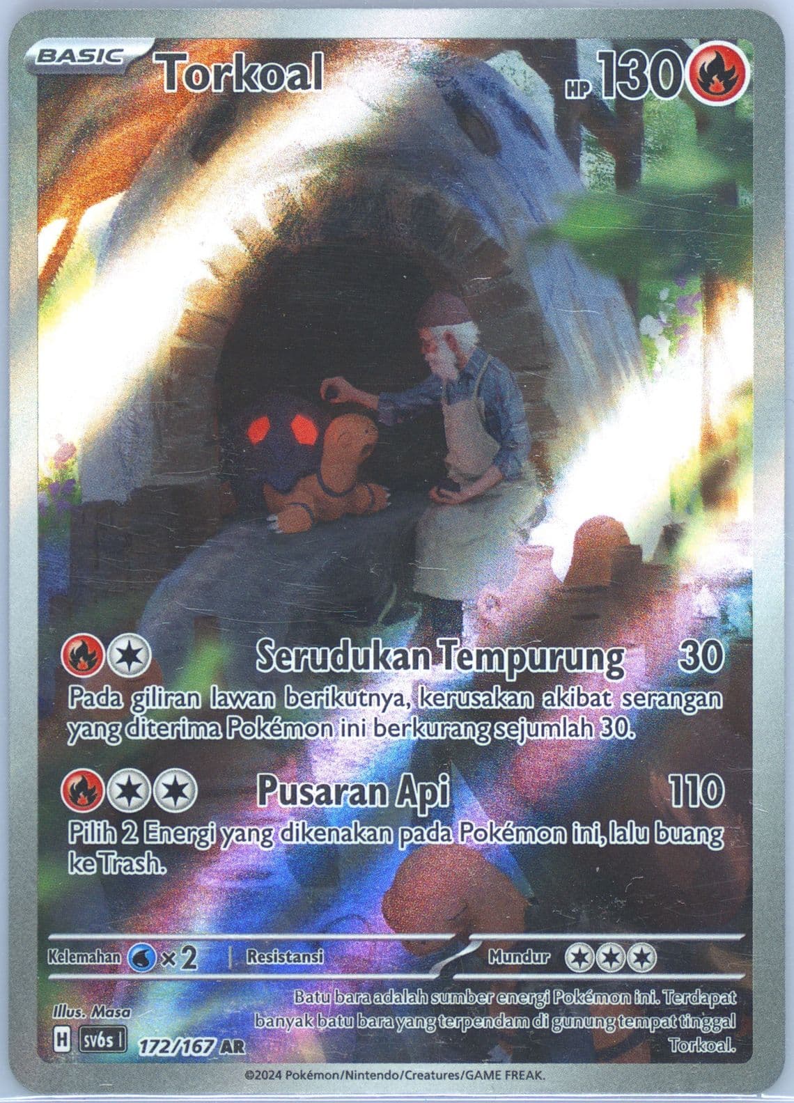 Torkoal Art Rare (172) 2024 Pokemon Indonesian Sv6s I-Transfiguration Mask