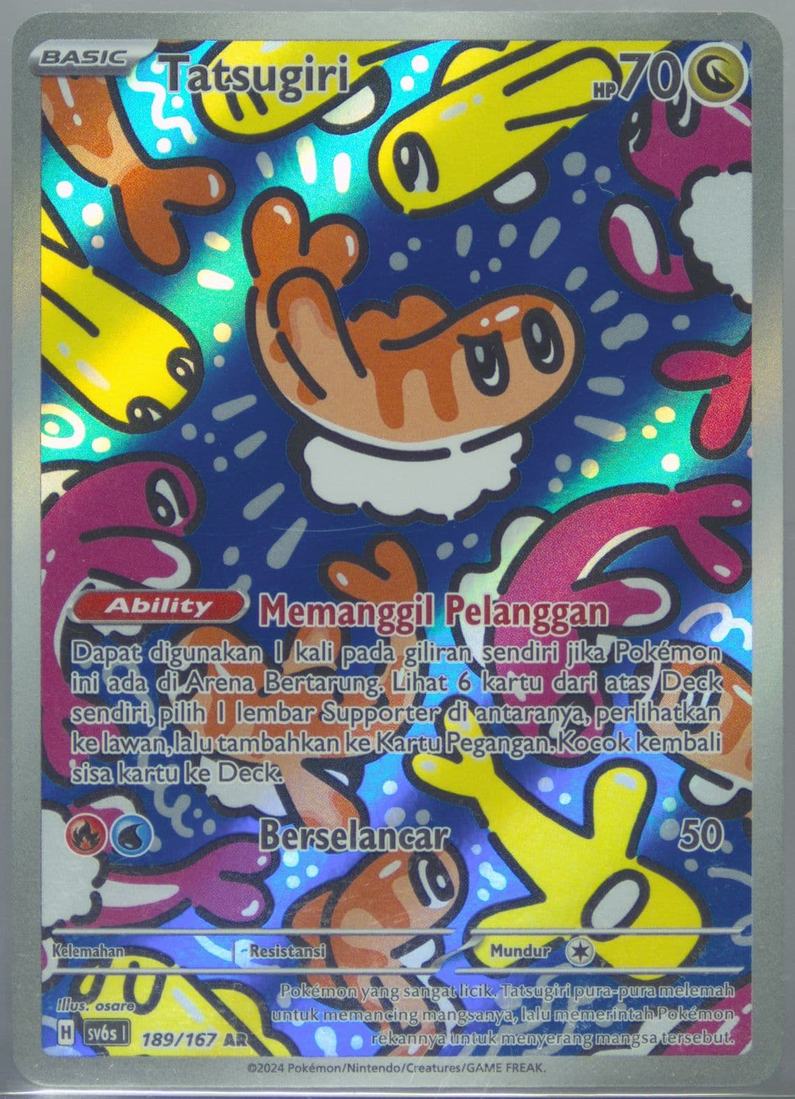 Tatsugiri Art Rare (189) 2024 Pokemon Indonesian Sv6s I-Transfiguration Mask