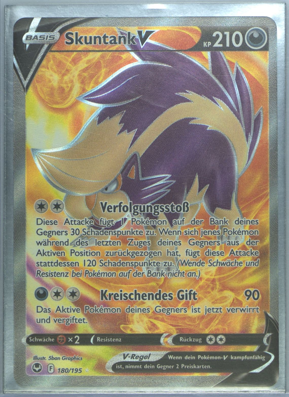 Full Art/Skuntank V German (180) 2022 Pokemon Sword & Shield Silver Tempest