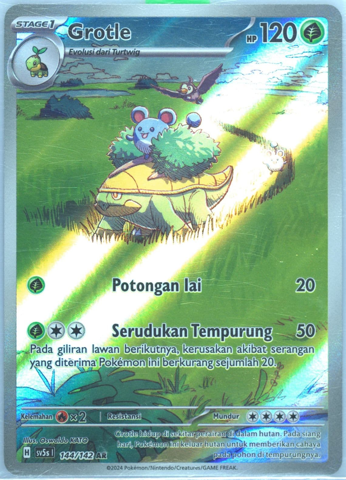 Grotle Art Rare (144) 2024 Pokemon Indonesian Sv5s I-Ace Paradox