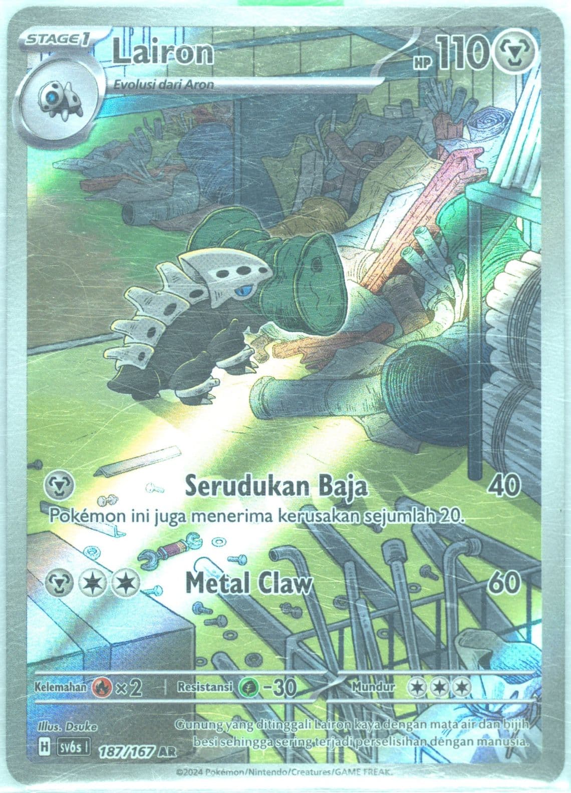 Lairon Art Rare (187) 2024 Pokemon Indonesian Sv6s I-Transfiguration Mask