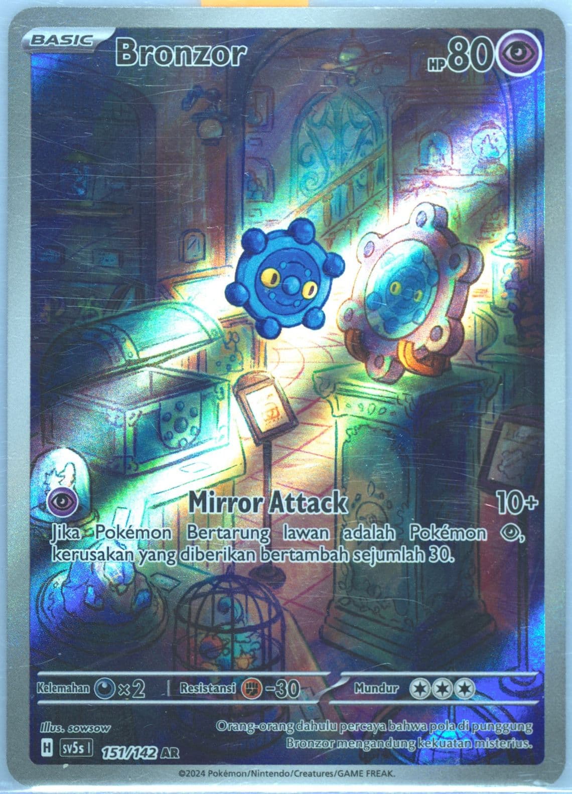Bronzor Art Rare (151) 2024 Pokemon Indonesian Sv5s I-Ace Paradox