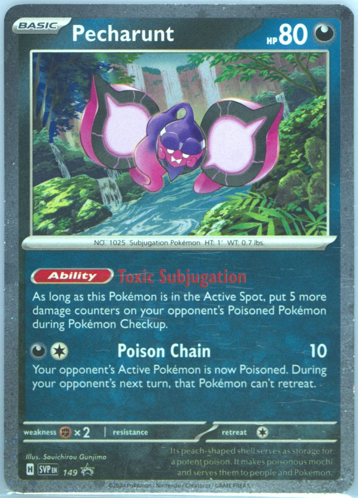 Pecharunt Shrouded Fable Three Pack Blister (149) 2024 Pokemon Svp EN-SV Black Star Promo