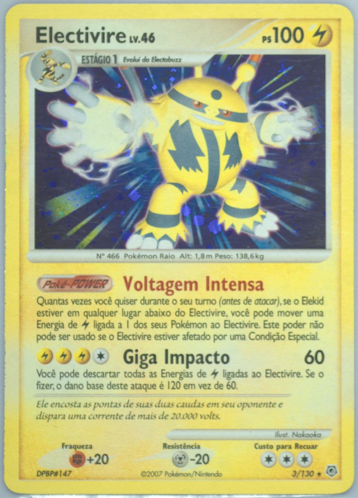 Electivire-Holo Portuguese (3) 2007 Pokemon Diamond & Pearl